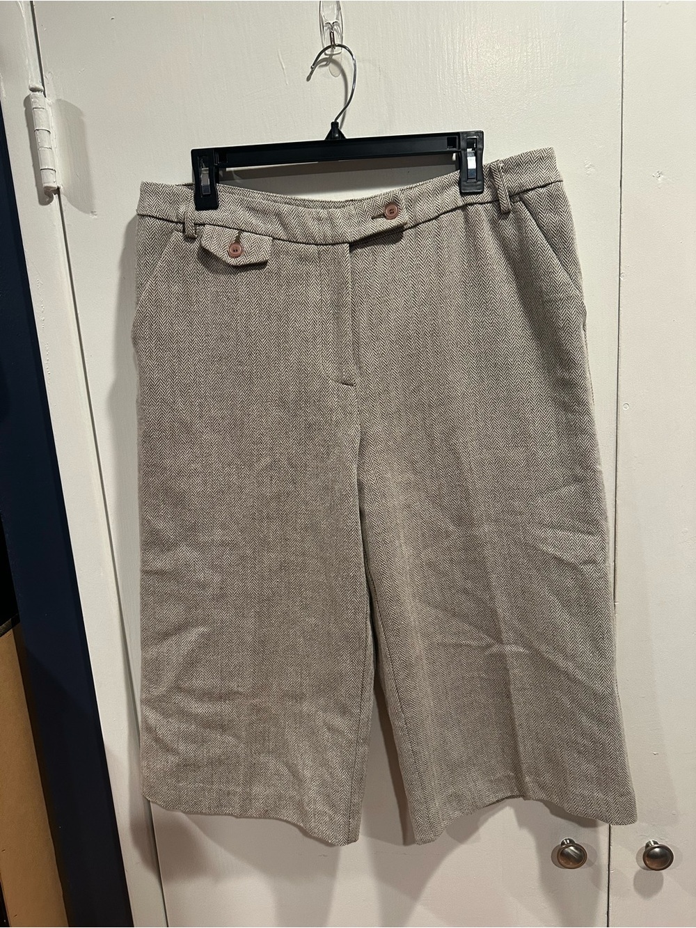 Chadwicks Beige Herringbone Bermuda Shorts